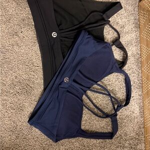 lululemon athletica Black & Navy Strappy Sports Bras